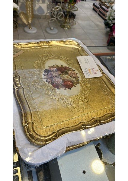 Esterhomedecor Orijinal Italyan Gül Ağacı Tepsi Lm 6 Kişilik