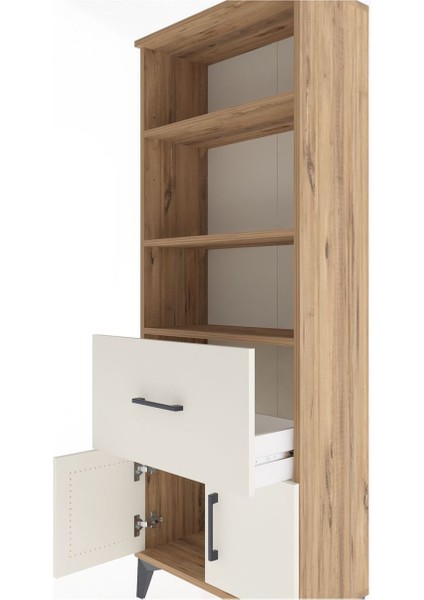 Arges Dolap 3 Raflı Tek Çekmeceli 2 Kapaklı 60X30X163 Çam-Aytaşı indirimleri