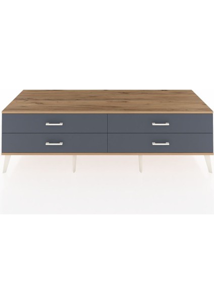 Kronos Tv Ünitesi 4 Çekmeceli 176X59X51 Antrasit-Çam/antrasit