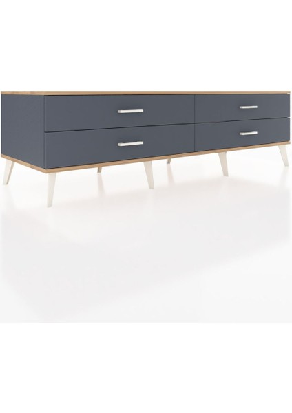 Kronos Tv Ünitesi 4 Çekmeceli 176X59X51 Antrasit-Çam/antrasit fiyatları