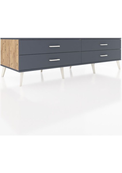 Kronos Tv Ünitesi 4 Çekmeceli 176X59X51 Çam-Antrasit/antrasit fiyatları