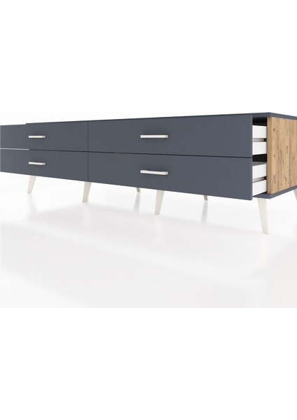 Kronos Tv Ünitesi 4 Çekmeceli 176X59X51 Çam-Antrasit/antrasit fırsatları