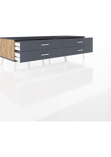 Kronos Tv Ünitesi 4 Çekmeceli 176X59X51 Çam-Antrasit/antrasit indirimleri