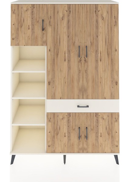 Hyperion Dolap 8 Raflı Tek Çekmeceli 5 Kapaklı 132X44X195 Aytaşı-Çam/aytaşı