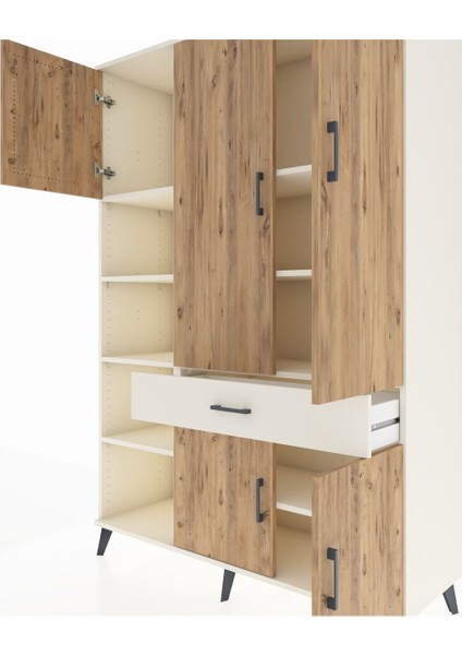 Hyperion Dolap 8 Raflı Tek Çekmeceli 5 Kapaklı 132X44X195 Aytaşı-Çam/aytaşı fırsatları