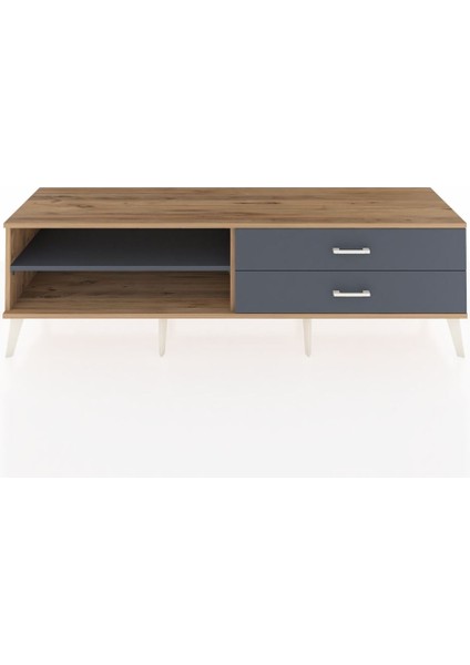 Hyperion Tv Ünitesi Tek Raflı 2 Çekmeceli 176X44X51 Çam-Antrasit/antrasit