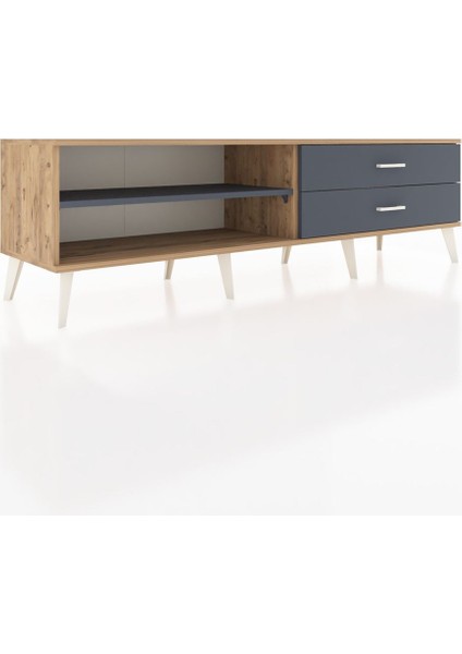 Hyperion Tv Ünitesi Tek Raflı 2 Çekmeceli 176X44X51 Çam-Antrasit/antrasit fiyatları