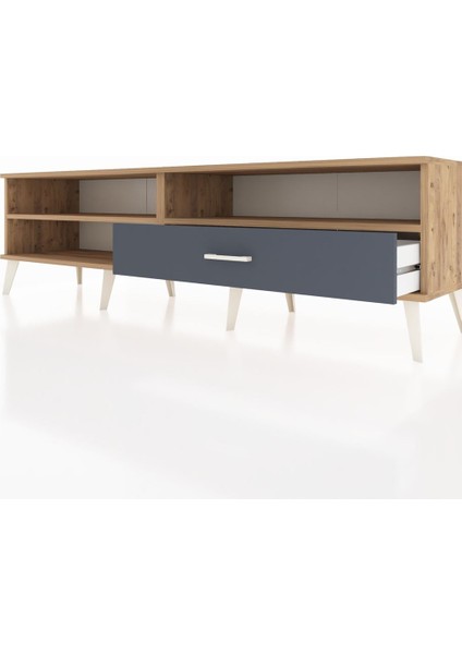 Hyperion Tv Ünitesi 2 Raflı Tek Çekmeceli 176X44X51 Çam-Çam/antrasit fırsatları