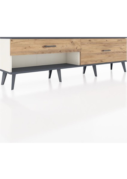 Arges Tv Ünitesi 2 Çekmeceli 176X30X51 Aytaşı-Antrasit/çam fiyatları