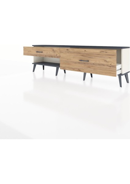 Arges Tv Ünitesi 2 Çekmeceli 176X30X51 Aytaşı-Antrasit/çam modelleri