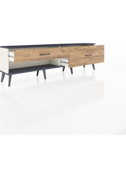 Arges Tv Ünitesi 2 Çekmeceli 176X30X51 Aytaşı-Antrasit/çam indirimleri