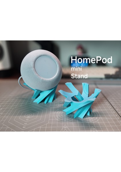 Apple Homepod Mini Sanatsal Spiral Stand Tutucu - Özel Tasarım Dekoratif Masaüstü Altlık