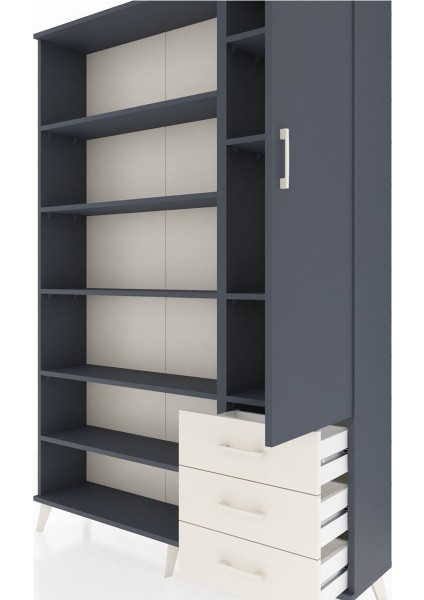 Arges Dolap 9 Raflı 3 Çekmeceli Tek Kapaklı 132X30X195 Antrasit-Antrasit/aytaşı fırsatları