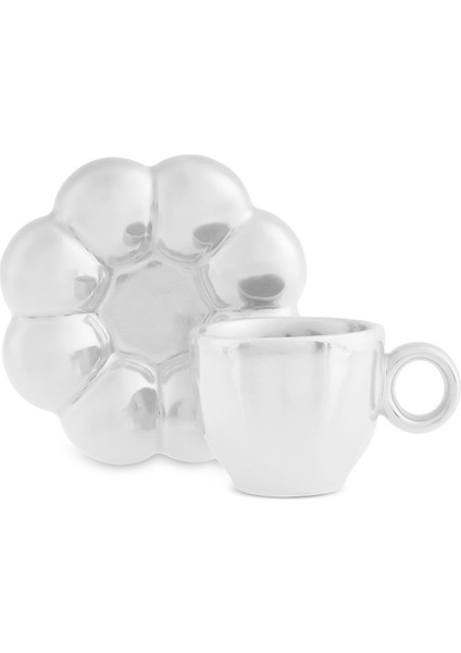 Bubble Beyaz Lüsterli 2 Kişilik Kahve Fincanı 90 ml modelleri