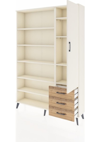 Arges Dolap 9 Raflı 3 Çekmeceli Tek Kapaklı 132X30X195 Aytaşı-Aytaşı/çam modelleri