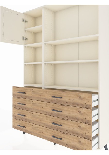 Arges Dolap 7 Raflı 8 Çekmeceli Tek Kapaklı 132X30X195 Aytaşı-Aytaşı/çam fırsatları