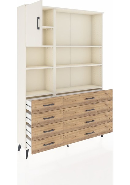 Arges Dolap 7 Raflı 8 Çekmeceli Tek Kapaklı 132X30X195 Aytaşı-Aytaşı/çam indirimleri