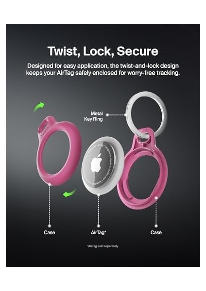 Airtag Için Anahtarlıklı Kılıf - Pembe modelleri