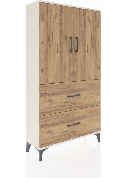 Arges Dolap Tek Raflı 2 Çekmeceli Tek Askılı 88X30X163 Aytaşı-Çam fiyatları