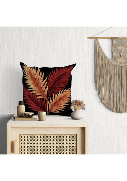 2 Li Kombin Siyah Zemin Yaprak Desenli 3 Boyutlu Dijital Baskılı Kırlent Kılıfı fırsatları