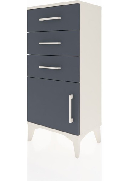 Arges Komodin 3 Çekmeceli Tek Kapaklı 44X30X96 Aytaşı-Antrasit modelleri