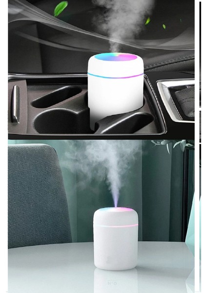 300 ml Ultrasonik Hava Nemlendirici Buhar Makinesi USB Li Işıklı 2 Çubuklu Aroma Difüzörü