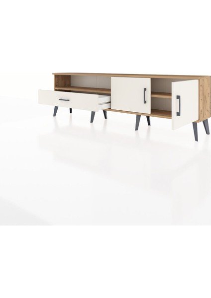 Arges Tv Ünitesi 2 Raflı Tek Çekmeceli 2 Kapaklı 176X30X51 Çam-Aytaşı/aytaşı modelleri