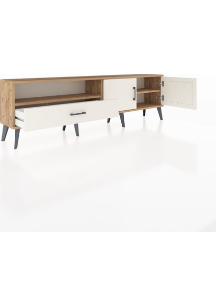 Arges Tv Ünitesi 2 Raflı Tek Çekmeceli 2 Kapaklı 176X30X51 Çam-Aytaşı/aytaşı indirimleri
