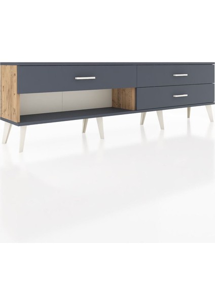 Arges Tv Ünitesi 3 Çekmeceli 176X30X51 Çam-Antrasit/antrasit fiyatları