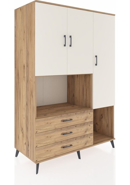 Kronos Dolap 6 Raflı 3 Çekmeceli 3 Kapaklı 132X59X195 Çam-Aytaşı/çam fiyatları