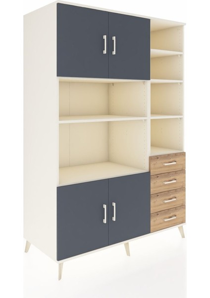 Kronos Dolap 9 Raflı 4 Çekmeceli 4 Kapaklı 132X59X195 Aytaşı-Antrasit/çam fiyatları