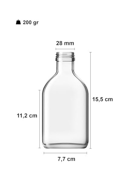 200 cc Kapaklı Cold Şişesi 200 ml Yassı Soğuk Kahve Cam Şişe 6 Adet ( / (Metal)) fiyatları
