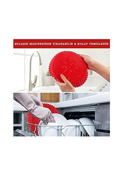 Airfryer Silikon Pişirme Kalıbı - Air Fryer Aksesuarı, Pişirme Kağıdı - Kırmızı (Bpa ) fiyatları