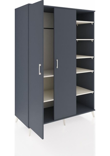 Kronos Dolap 7 Raflı 2 Kapaklı Tek Askılı 132X59X195 Antrasit-Antrasit/aytaşı indirimleri