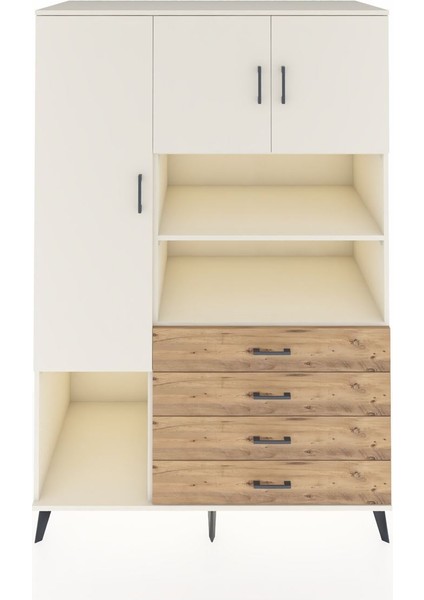 Kronos Dolap 7 Raflı 4 Çekmeceli 3 Kapaklı 132X59X195 Aytaşı-Aytaşı/çam