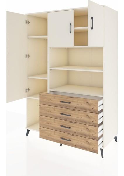 Kronos Dolap 7 Raflı 4 Çekmeceli 3 Kapaklı 132X59X195 Aytaşı-Aytaşı/çam modelleri