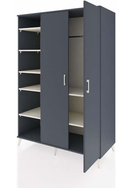 Kronos Dolap 7 Raflı 2 Kapaklı Tek Askılı 132X59X195 Antrasit-Antrasit/aytaşı modelleri