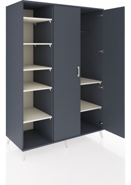 Kronos Dolap 7 Raflı 2 Kapaklı Tek Askılı 132X59X195 Antrasit-Antrasit/aytaşı indirimleri