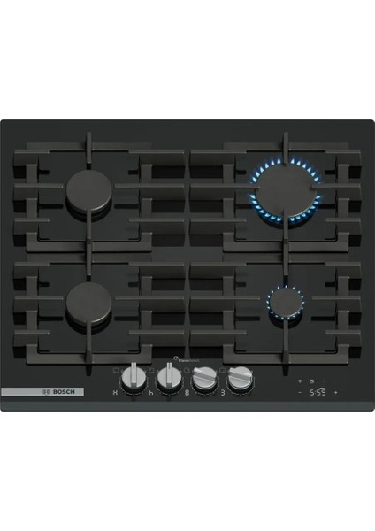 PRP6A6H40 Ocak Ankastre Gazlı Sert Cam Siyah