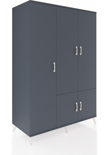 Kronos Dolap 7 Raflı 5 Kapaklı Tek Askılı 132X59X195 Antrasit-Antrasit/aytaşı fiyatları