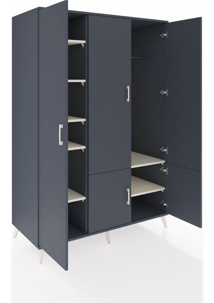 Kronos Dolap 7 Raflı 5 Kapaklı Tek Askılı 132X59X195 Antrasit-Antrasit/aytaşı indirimleri