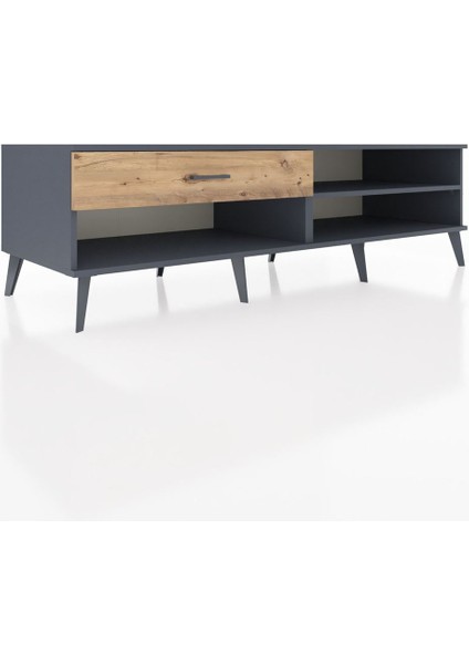 Kronos Tv Ünitesi Tek Raflı Tek Çekmeceli 176X59X51 Antrasit-Antrasit/çam fiyatları