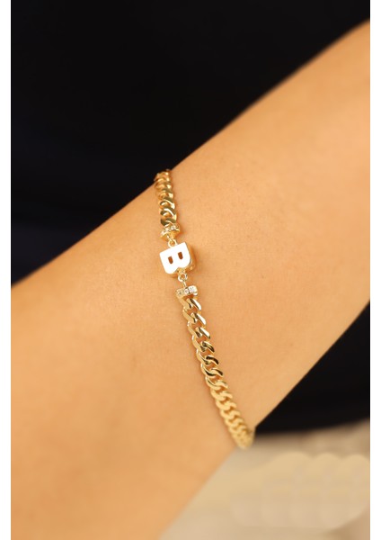 B Harf Gurmet Model Altın Bileklik CGKBLK0360