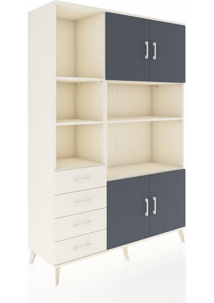Hyperion Dolap 8 Raflı 4 Çekmeceli 4 Kapaklı 132X44X195 Aytaşı-Antrasit/aytaşı fiyatları