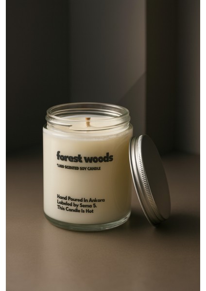 : Forest Woods : Cam Kavanozda Kokulu %100 Soya Mum (Çam, Okaliptus, Sedir Ağacı, Musk)