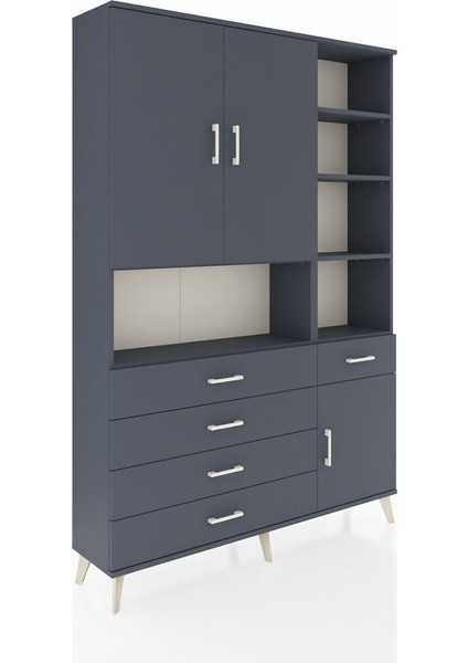 Arges Dolap 8 Raflı 5 Çekmeceli 3 Kapaklı 132X30X195 Antrasit-Antrasit/antrasit fiyatları