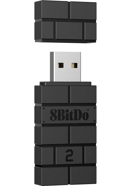 8bitdo Kablosuz USB Adaptörü 2, Xbox Series, Joycons, Switch Pro, Ps5, Ps4, Ps4 Pro, Ps3 On Switch Için Bluetooth Anahtar Denetleyicileri Adaptörü, Pc,, Raspberry Pi, Retrofreak (Siyah)