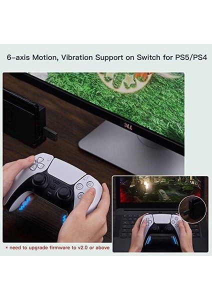 8bitdo Kablosuz USB Adaptörü 2, Xbox Series, Joycons, Switch Pro, Ps5, Ps4, Ps4 Pro, Ps3 On Switch Için Bluetooth Anahtar Denetleyicileri Adaptörü, Pc,, Raspberry Pi, Retrofreak (Siyah) modelleri