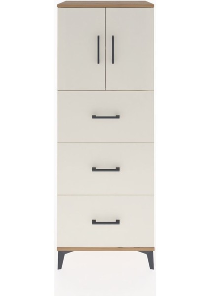 Hyperion Dolap 2 Raflı 3 Çekmeceli 2 Kapaklı 60X44X163 Çam-Aytaşı