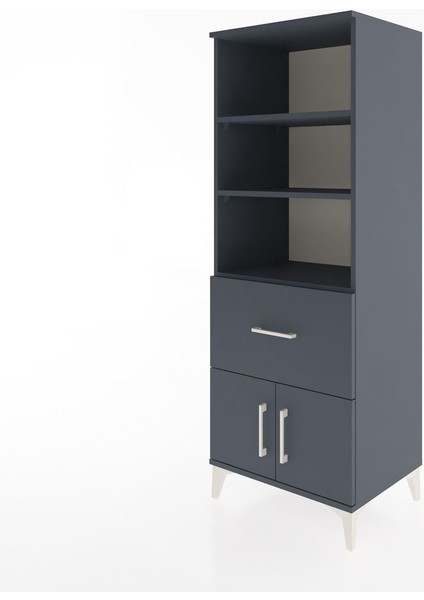 Hyperion Dolap 3 Raflı Tek Çekmeceli 2 Kapaklı 60X44X163 Antrasit-Antrasit modelleri